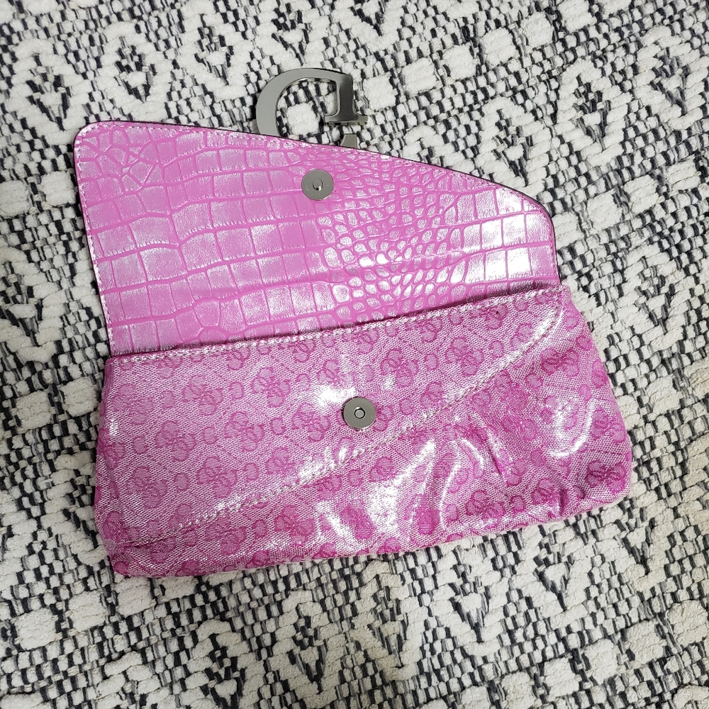 GUESS Pink Monogram Clutch - Picture 4 of 10